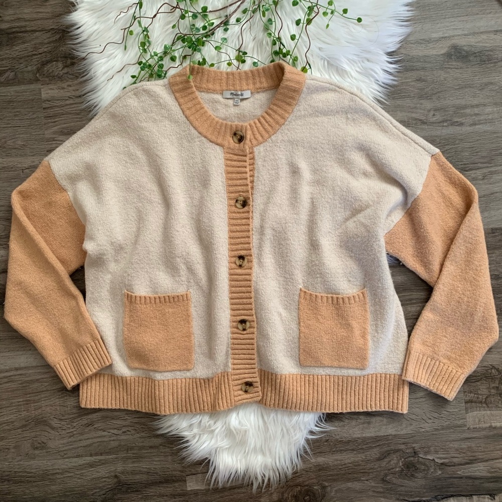 Madewell Colorblock Colburne Knit Cardigan Sweater